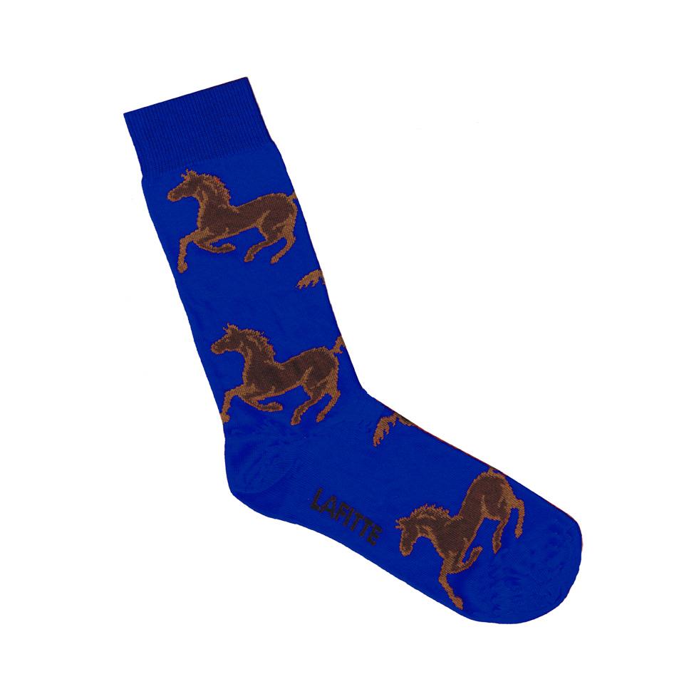 Laffite Horse Socks - Blue | Rundle Tailoring