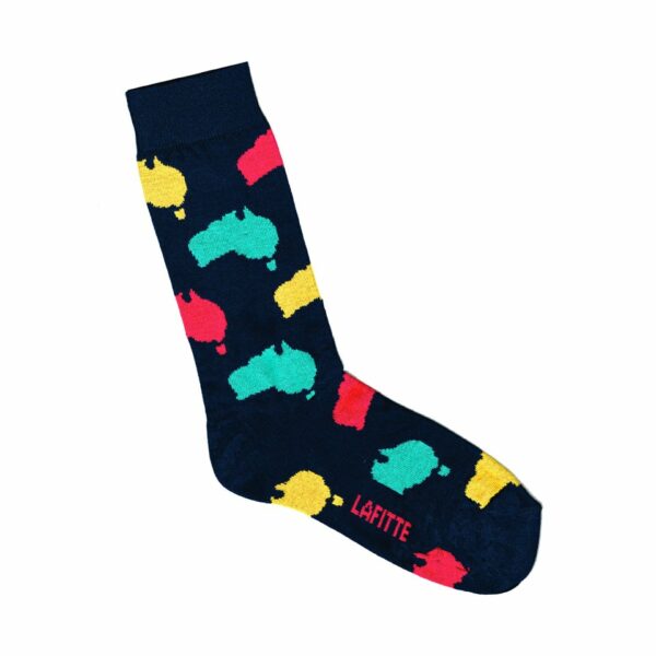 Laffite Australia Maps Socks - Navy