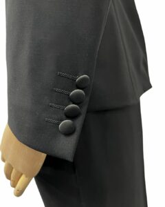 Four satin-covered buttons