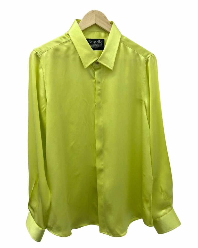 100% silk shirt in Chartreuse