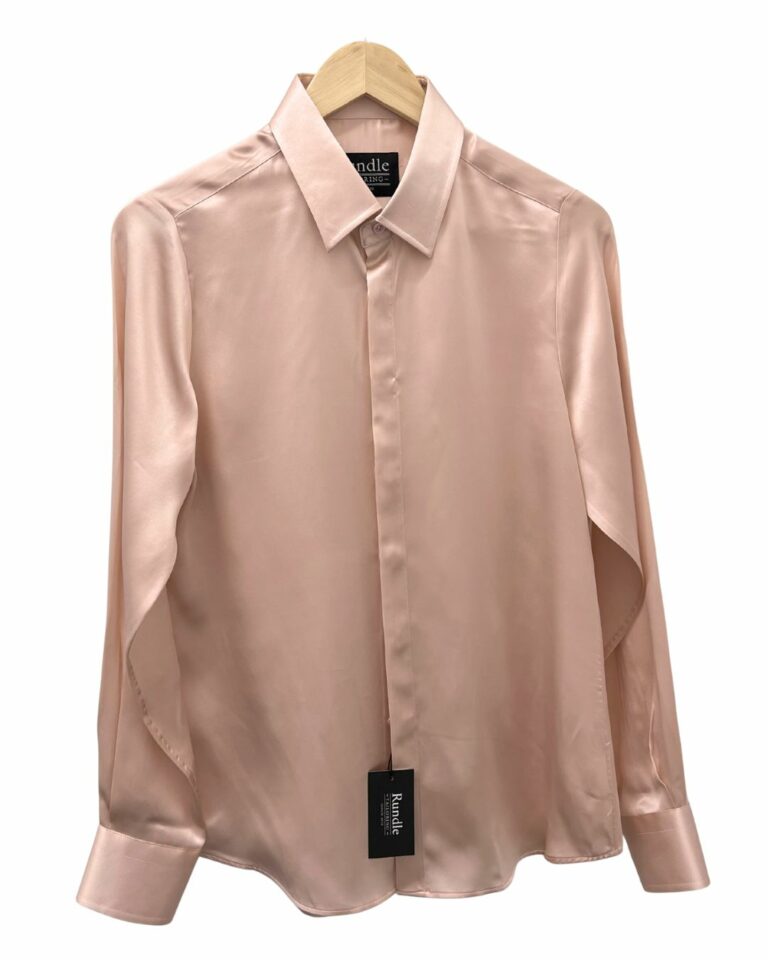 100% silk shirt in Blush