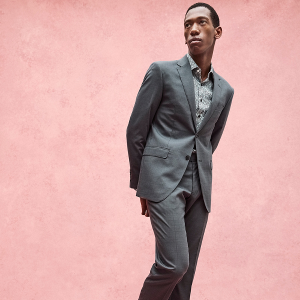 Model wearing a Gibson suit