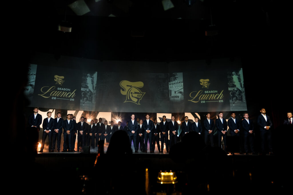 Newcastle Knights onstage at the 2026 Season launch