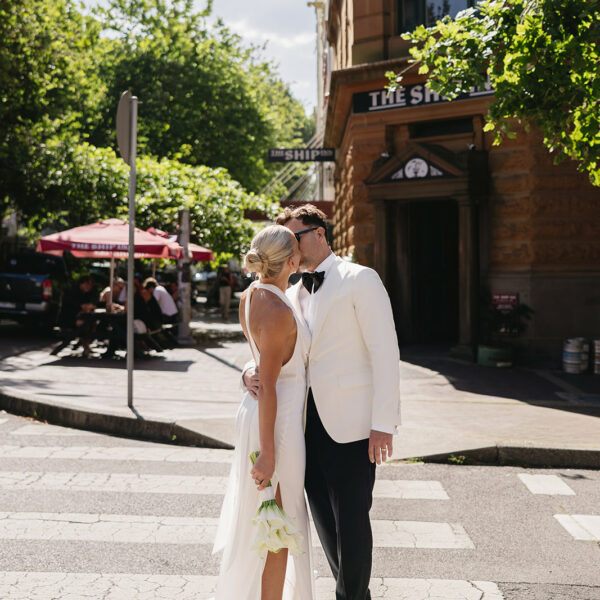Wedding portrait in the streets of Newcastle City