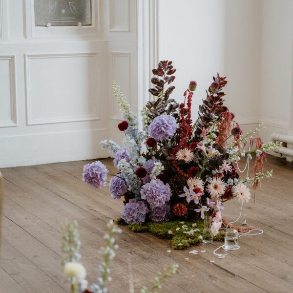 romantic sculptural wedding floral decor